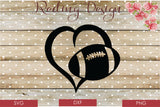 Football Heart Digital Cut File SVG PNG DXF