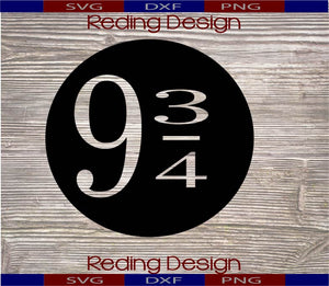 Nine and three quarters 9 3/4 SVG DXF PNG Digital Cut Files