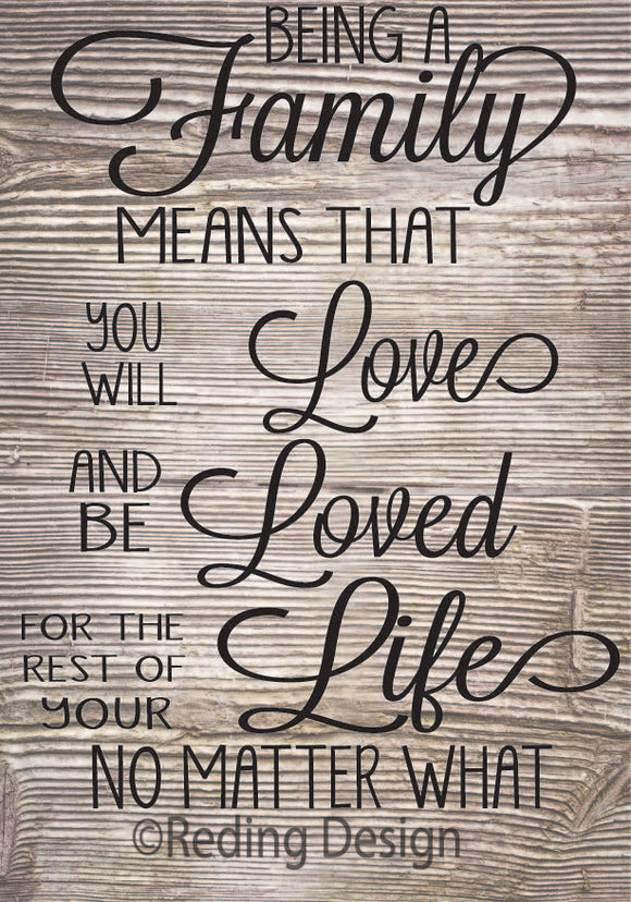 Being a Family SVG DXF PNG Digital Cut Files