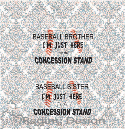 Baseball Brother Sister Here for the Concession Stand Digital Cut Files SVG PNG DXF