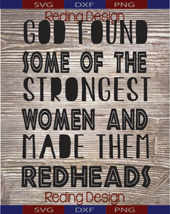 God Created Redheads Digital Cut Files SVG DXF PNG