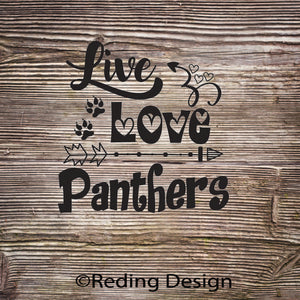Panthers Live Love Digital Cut Files SVG DXF PNG