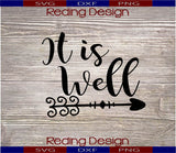 It Is Well Digital Cut Files SVG DXF PNG