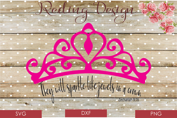 Jewels in a Crown Digital Cut File SVG PNG DXF