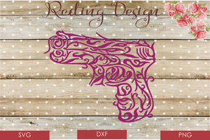 Gun Decorative SVG PNG DXF Digital Cut File