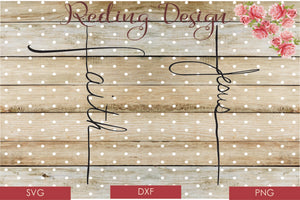 Faith and Jesus Cross Digital Cut File SVG PNG DXF
