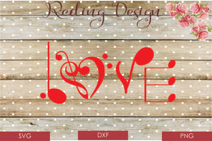 Love Music Digital Cut File SVG PNG DXF