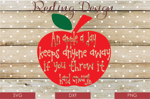 Apple a Day Digital Cut File SVG PNG DXF