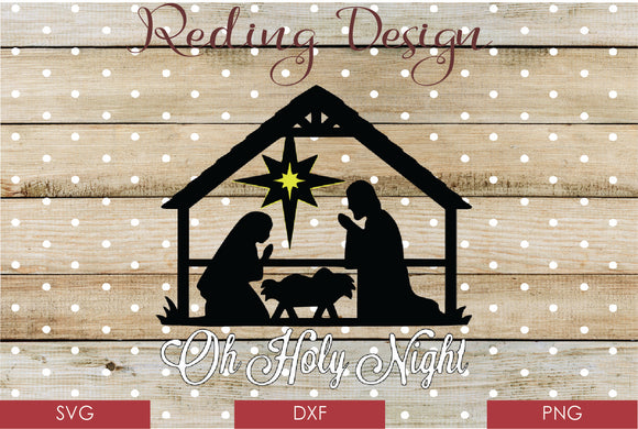 Holy Night Nativity Digital Cut File SVG PNG DXF