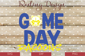 Game Day Raccoons Digital Cut File SVG PNG DXF