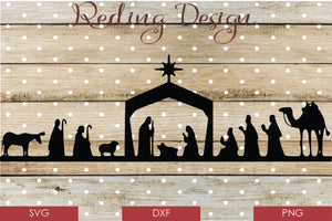 Nativity Scene Digital Cut File SVG PNG DXF