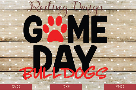 Game Day Bulldogs Digital Cut File SVG PNG DXF