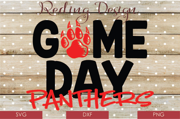 Game Day Panthers Digital Cut File SVG PNG DXF