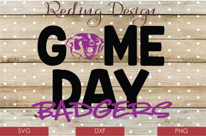 Game Day Badgers Digital Cut File SVG PNG DXF