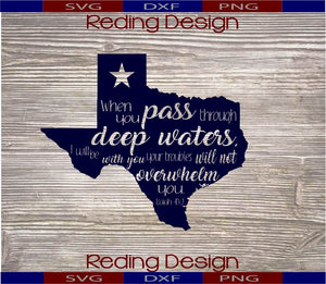 Deep Waters Texas 1 SVG DXF PNG Digital Cut Files