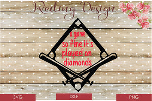 Game so Fine Baseball Diamonds Digital Cut Files SVG PNG DXF