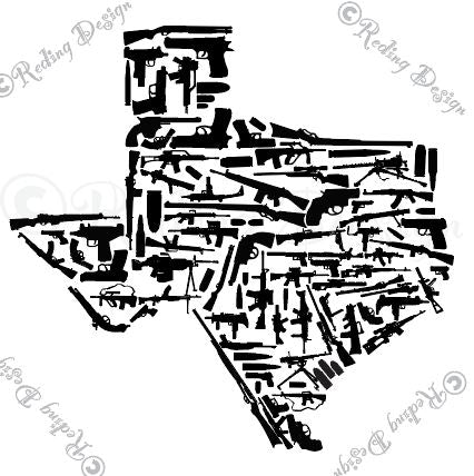 Guns in the Shape of Texas SVG DXF PNG Digital Cut Files