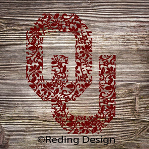 OU Patterned Oklahoma SVG DXF PNG Digital Cut Files