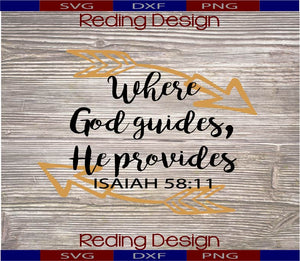 Where God Guides He Provides Digital Cut Files SVG PNG DXF