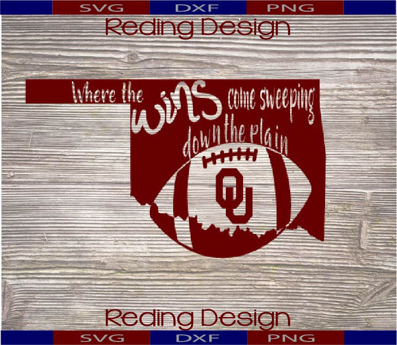 Wins Come Sweeping Down the Plains Digital Cut Files SVG PNG DXF